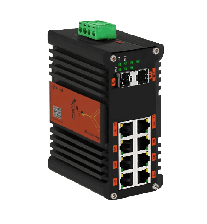 Switch Industrial L2 Administrable 8 Puertos Ethernet Gigabit + 2 Port SFP DIN-Rail E-Link. marca E-Link - Switch Industrial DIN-Rail