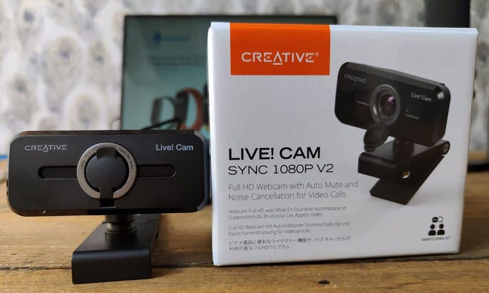 CAMARA CREATIVE LIVE! CAM SYNC V2 FHD 1080P /tapa Dual Microfono USB Negro marca Creative - Webcam Auriculares