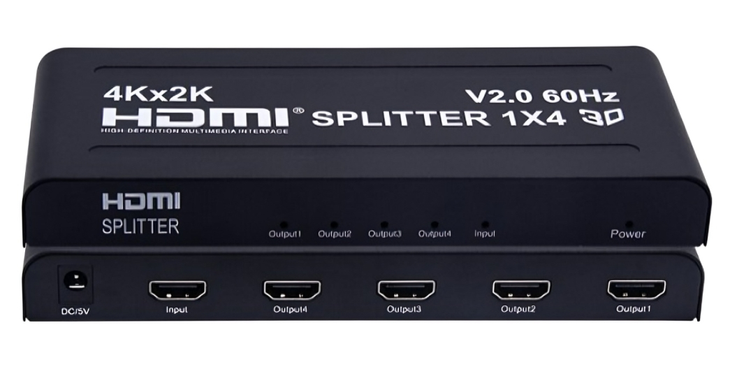 SPLITTER DIVISOR VIDEO AUDIO HDMI 2.0 1 x 4 UHD 4K 2K 3D V2.0 HDR @60HZ 18Gbps Soporta HDCP 2.2 Case Metal ENCORE