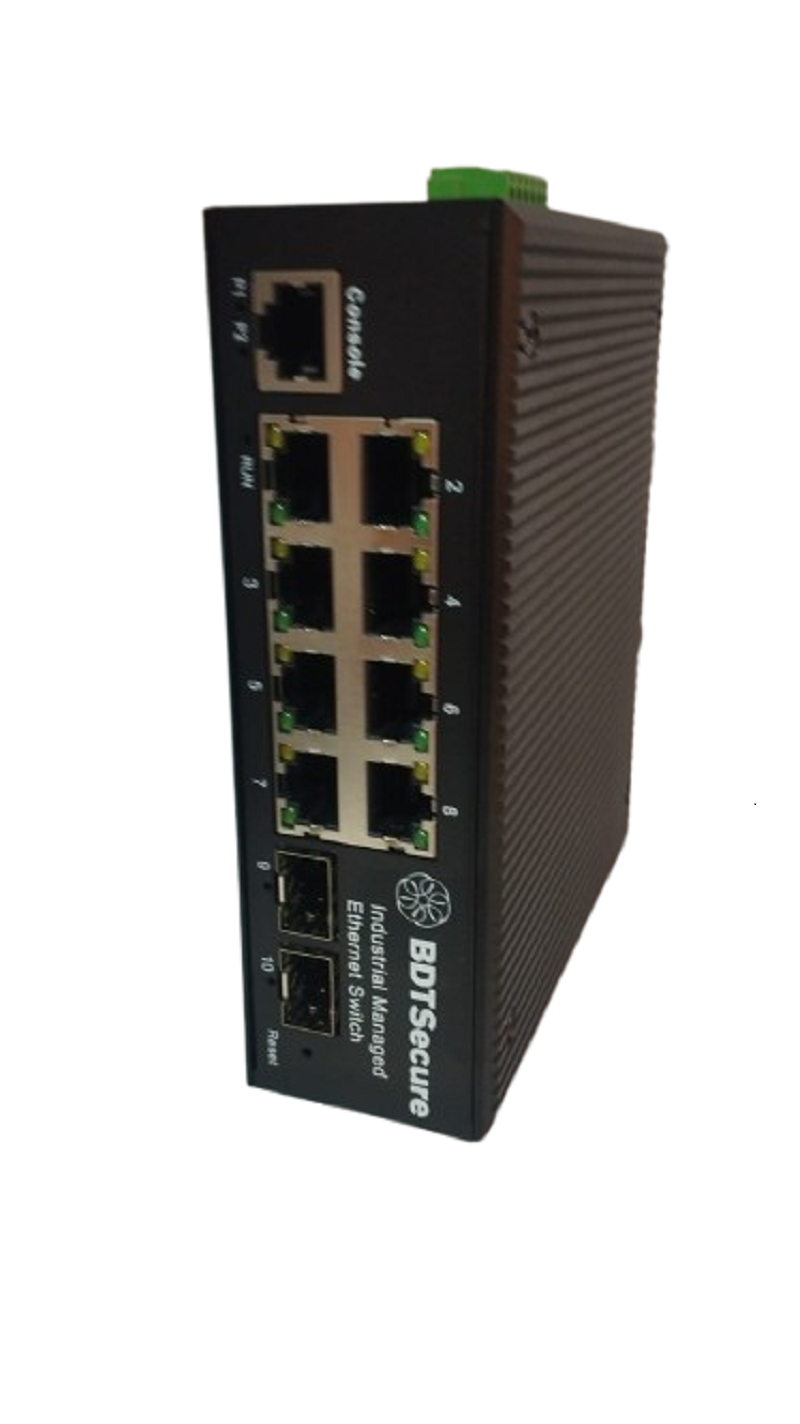 Switch Industrial administrable 8-Port 10/100/1000T L2 802.3at PoE + 2-Port 1000Base-X SFP 1GB - DIN-Rail