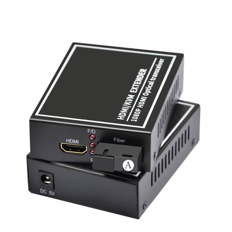 Extender HDMI sobre fibra óptica - HDMI a FO Monomodo -20Km- Conector SC Emisor/receptor 1 Hilo FO