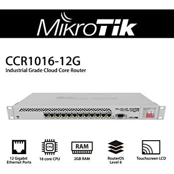 Mikrotik Cloud Core Router CCR1016-12G - 12xGiga 16 cores 2GB RAM 1,2 GHz L6 LCD Rack