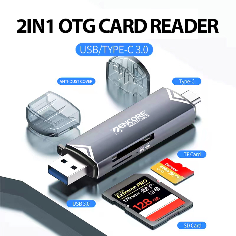 LECTORA DE MEMORIAS OTG USB3.0A y TIPO C CARD READER SD/SDHC soporta Smartphone