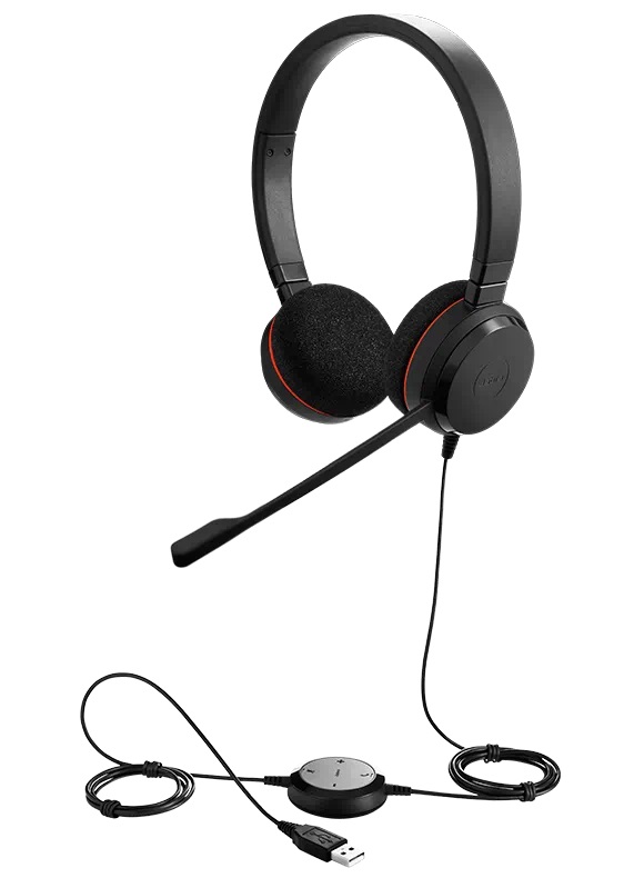 AUDIFONO JABRA EVOLVE 20 MS STEREO BLACK  USB Con/ Microf