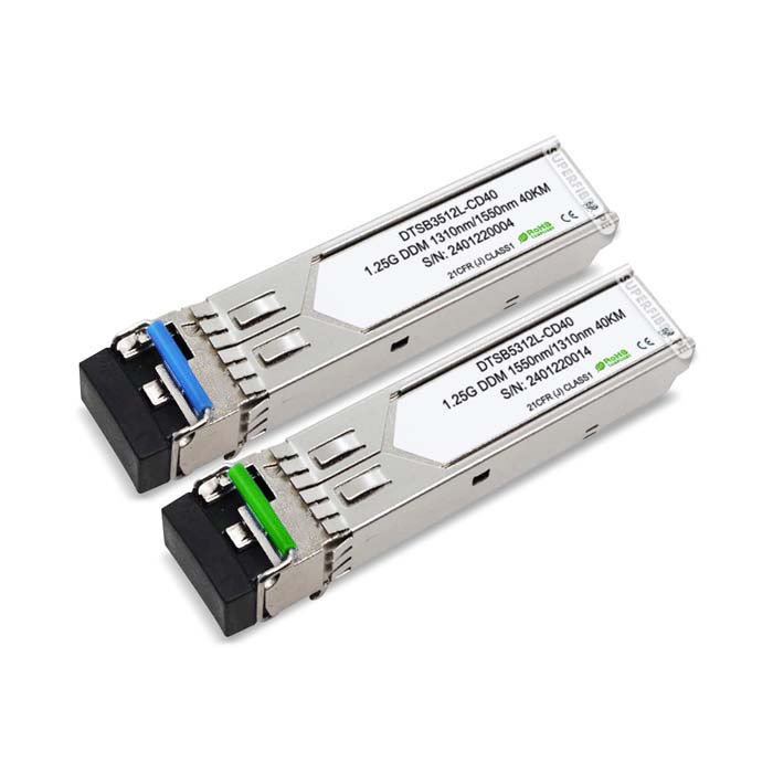 TRANSCEIVERS SFP 1.25G BIDI SINGLE FIBER 1310/1550nm LC 40KM C/ DDMI 1 par