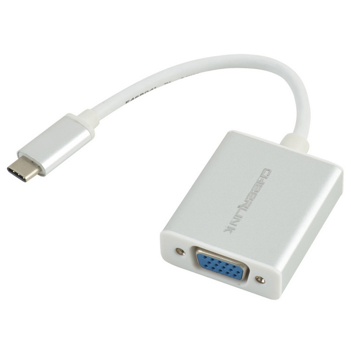 Adaptador USB Tipo C  a  VGA 15 Pin hembra  Blanco
