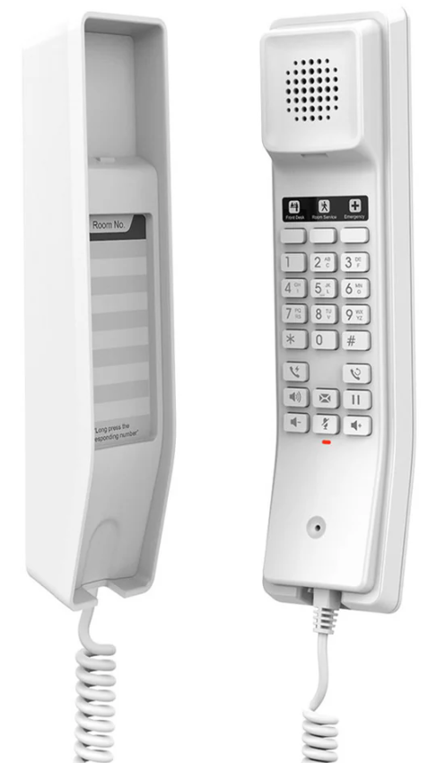 TELÉFONO IP WIFI PARA HOTEL, TIPO GÓNDOLA, BLANCO, 3 TECLAS PROGRAMABLES Y 2 CUENTAS SIP. GESTIONABLE VÍA GDMS.