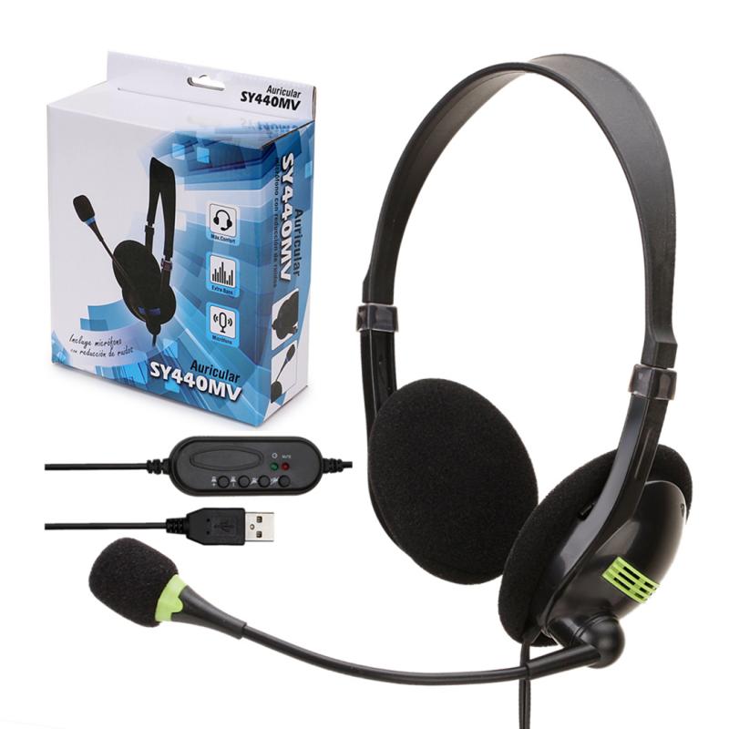 Audifonos USB con microfono para PC y Laptop tipo vincha auricular