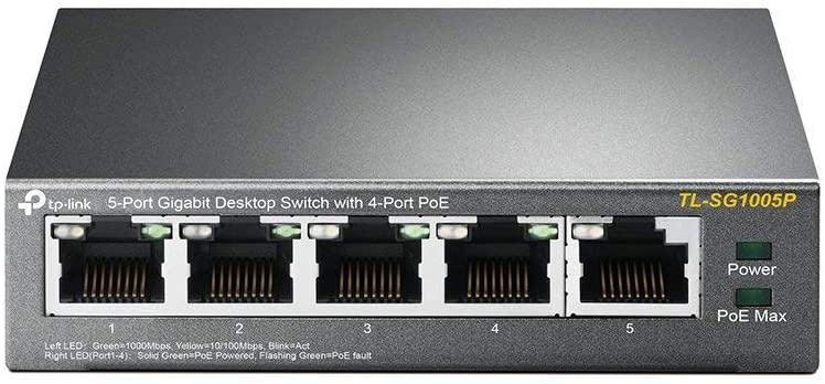 Switch de 5 puertos Gigabit, con 4 puertos PoE+ TP-Link no administrable