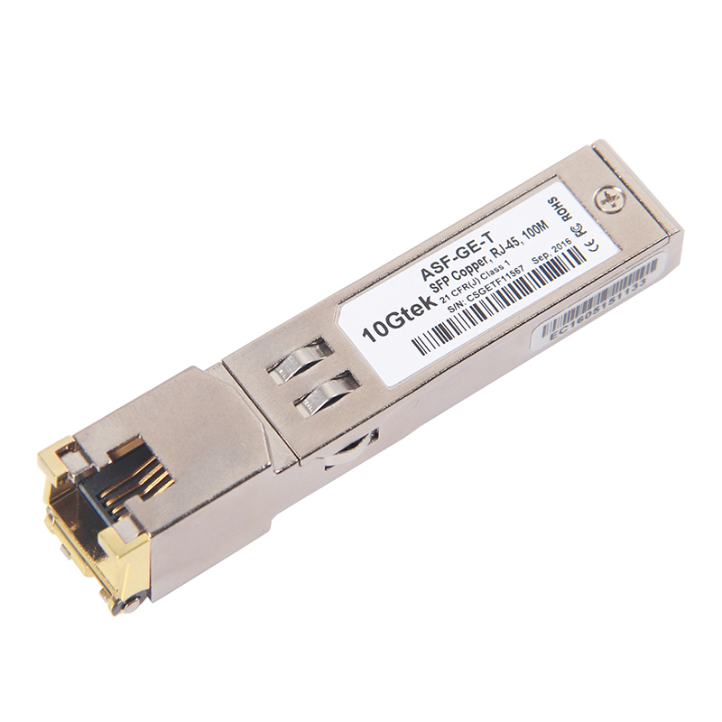 Transceiver SFP 1.25Gb/s Gigabit Ethernet 1000Base-T RJ-45 CAT5/6 Cobre - 100 Metros.