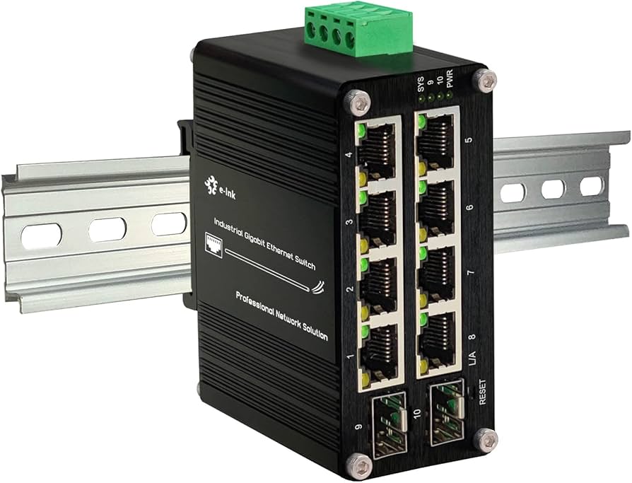 Switch Industrial Administrable 8-Port 10/100/1000T 802.3at PoE + 2-Port 100/1000X SFP 1Gb E-Link